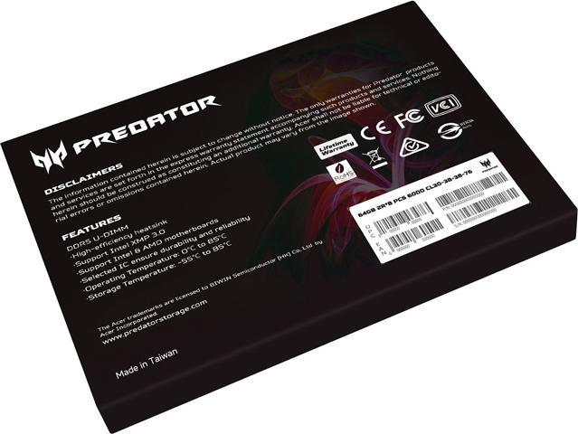 Produktbild Acer Predator Pallas II (2 x 32GB, 6000 MHz, DDR5-RAM, DIMM)