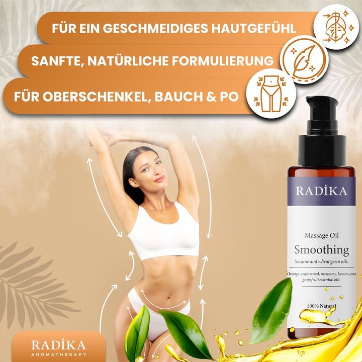 Productafbeelding Radika Massageöl, Glättendes Massage-Öl, 100% Rein, BIO, natürlich, 100 ml (100 ml)