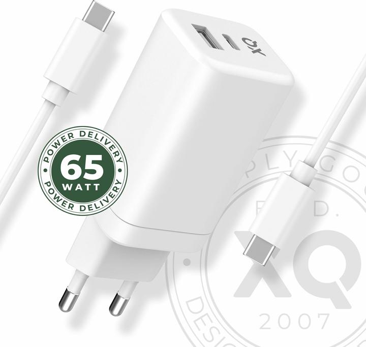 Actual product image Xqisit NP Travel Charger Dual USB-C&A PD65W GaN (65 W, 1 portion)