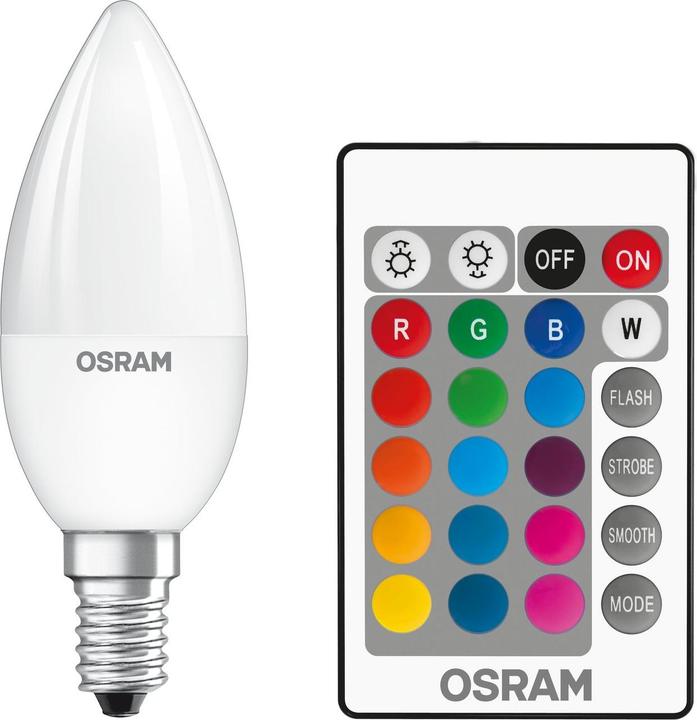 Immagine prodotto Osram Lampade a led retrofit Rgbw con telecomando (E14, 250 lm, 1 x)