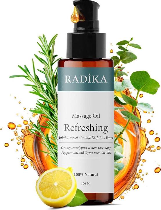 Productafbeelding Radika Massageöl, Erfrischendes Massage-Öl, 100% Rein, BIO, natürlich, 100 ml (100 ml)