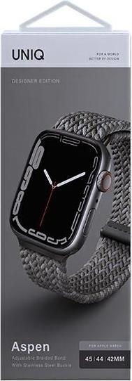 Actual product image Uniq pasek Aspen Apple Watch 44424549 mm Series 45678SESE2Ultra Braided EN szary (45 mm, 44 mm, 42 mm, 49 mm, Plastic)