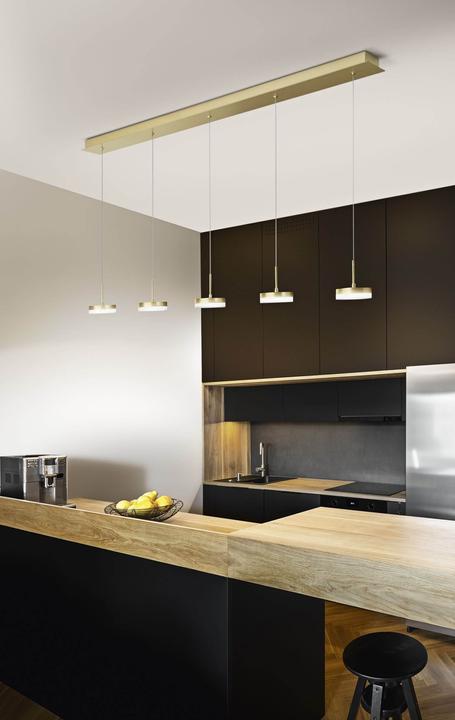 Produktbild Fabas Luce LED-Pendelleuchte 40W DUNK 3000K 3780lm ms 5LEDs LED nicht austauschbar messing (3000 lm)