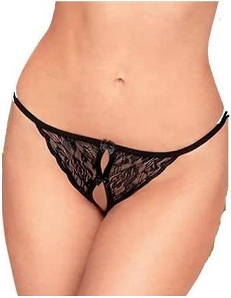 Produktbild Penthouse Lingerie Hot Getaway String mit offenem Schritt Schwarz (M, L)