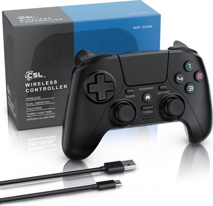 Produktbild CSL Nintendo Switch Gamepad, Wireless Bluetooth Controller, HD Rumble, Turbo Button, Akku, USB Typ C (Switch)