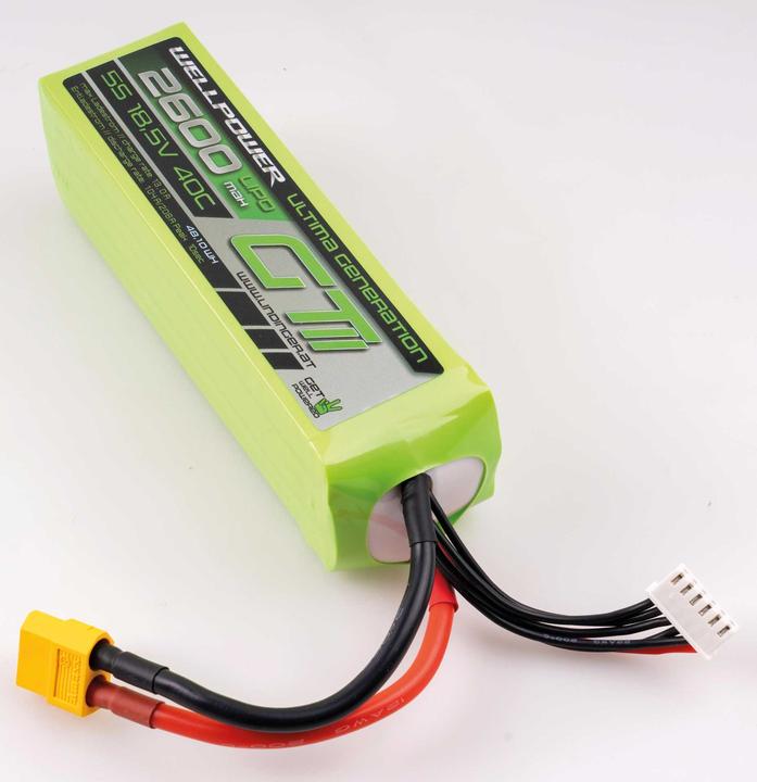 Actual product image Wellpower LIPO AKKU ULTIMA GT II 2600 mAh / 18,5 Volt 5S 40/80C CH5/8 XT-60 (18.50 V, 2600 mAh)