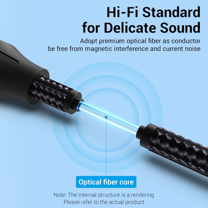 Actual product image Vention Optical Audio Cable BAVHH 2m (Black) (2 m, TOSLINK)