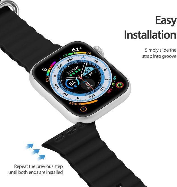 Actual product image Dux Ducis Strap Watch Strap 8 / 7 / 6 / 5 / 4 / 3 / 2 / SE (41 / 40 / 38mm) Silicone Band Bracelet B (38 mm, 40 mm, 41 mm, Silicone)