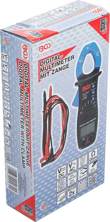 Produktbild BGS Digital-Multimeter mit Zange für Gleich- und Wechselstrom (CAT II)