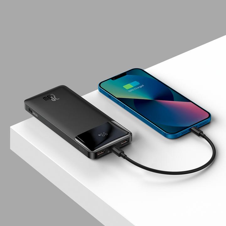Produktbild Baseus Powerbank Bipow 10000mAh, 2xUSB, USB-C, 15W (white) (10000 mAh, 15 W, 37 Wh)