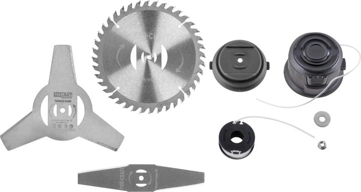 Produktbild Procraft PTA-26BL Akku Trimmer 20 V 300 mm Brushless + 1x Akku 3,0 Ah + Ladegerät (Metallschneideblatt, Trimmfaden)