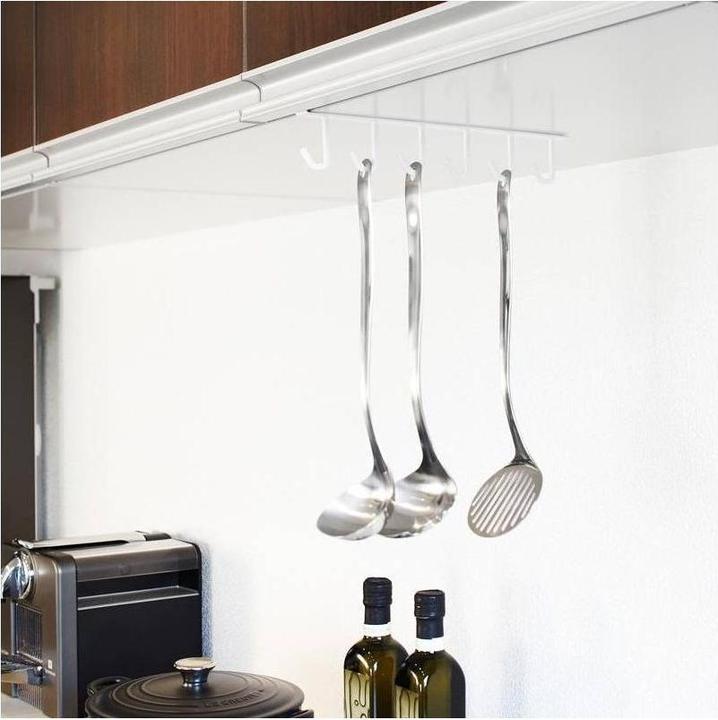 Actual product image Yamazaki TOWER bottom shelf hook rail