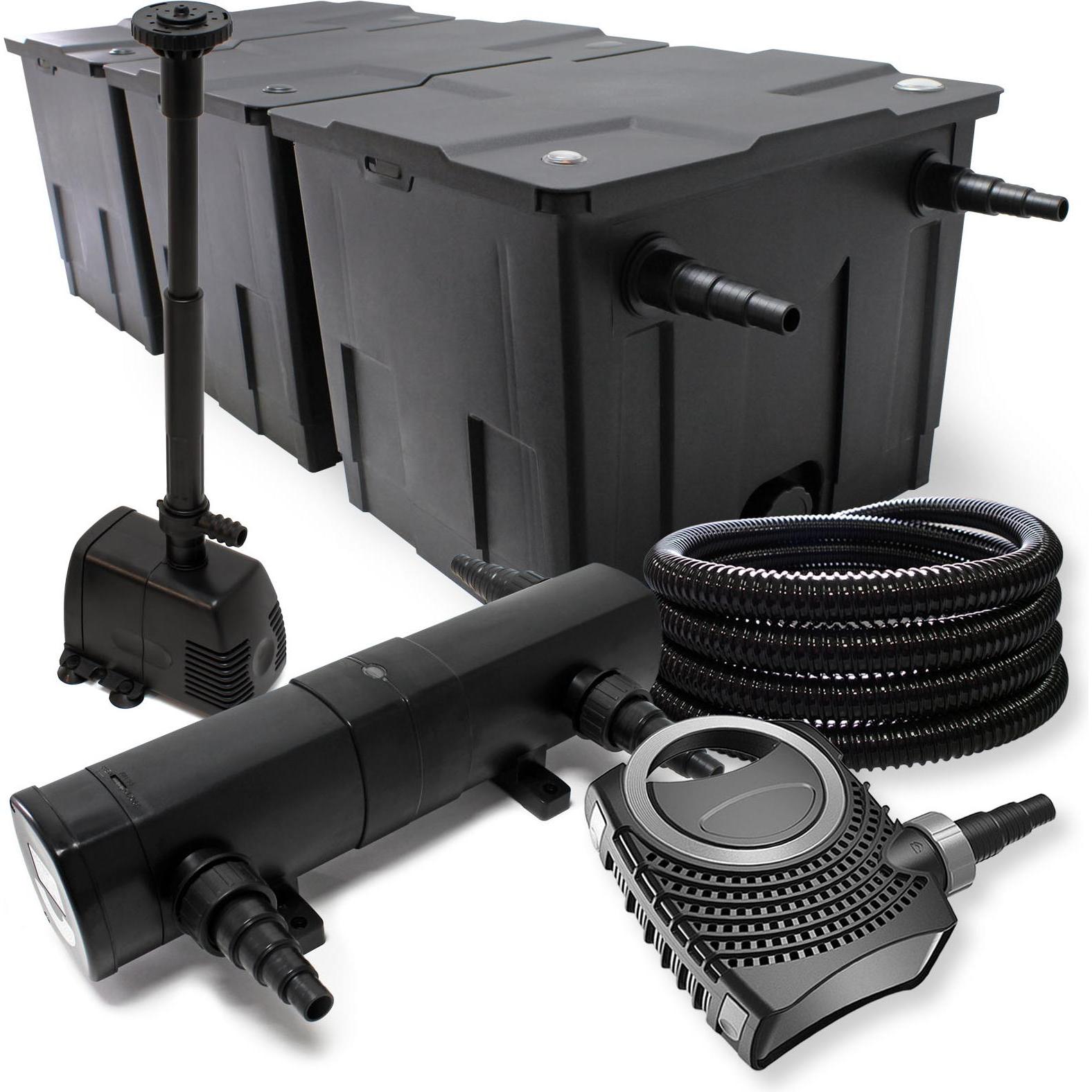 Wiltec, Brunnen + Gartenteich, Filter Set Bio Teichfilter 90000l 36W UV Klärer Pumpe Springbrunnen Gartenteich