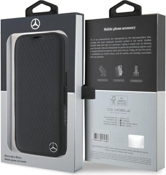 Produktbild Mercedes MEBKP16L23RBGVK iPhone 16 Pro 6.3" czarny/black Leather Wood Imitation (Apple iPhone 16 Pro)
