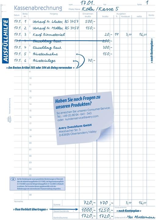 Nutritional values and ingredients Avery Cash settlement 428 (100x)
