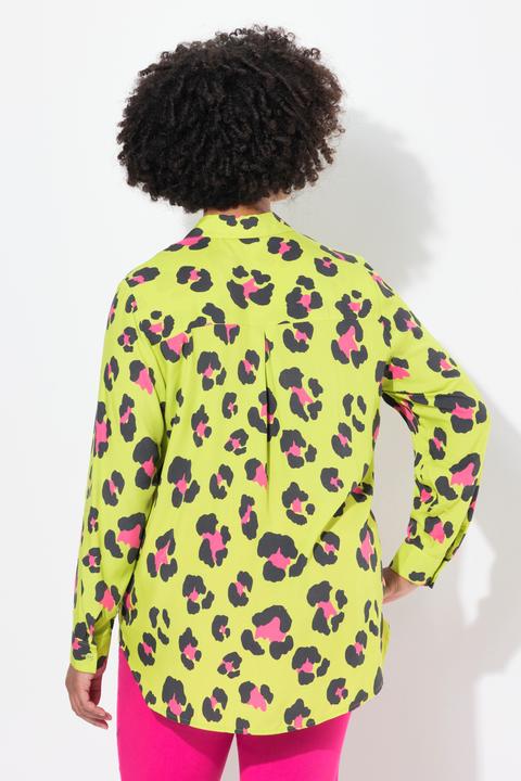 Image du produit Angel of Style Bluse, A-Linie, farbiges Leomuster, Langarm (52)