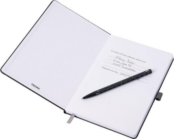 Actual product image Troika SLIMPAD A5 Bloc-notes DIN A5 incl. stylo-bille, noir (A5, Special ruling, Hardcover)