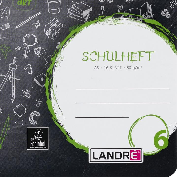Produktbild Landré A5 2fach rückendrahtgeheftetes Schulheft (A5, Blanko, Harter Einband)