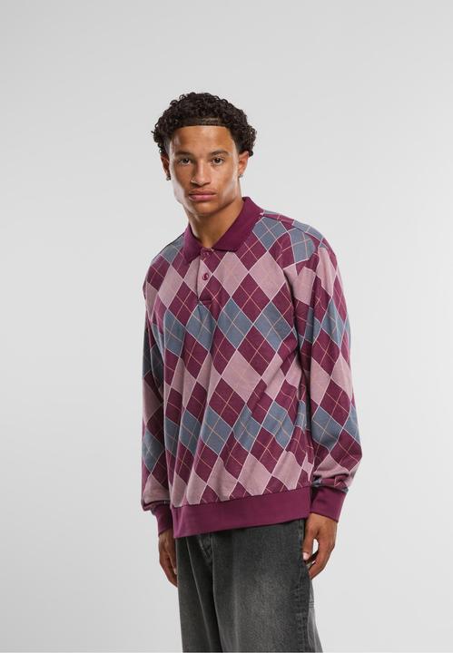 Actual product image Obey Long Sleeve Polo Argylie Jacquard - 106493 (M)