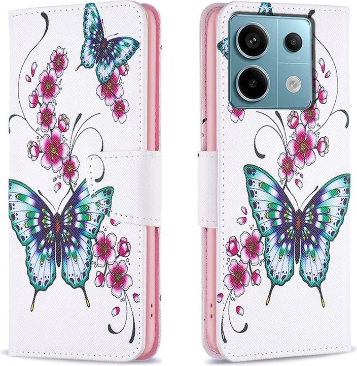Actual product image Cover-Discount Xiaomi Redmi Note 13 Pro - Case cover butterfly white (Xiaomi Redmi Note 13 Pro 5G, Xiaomi Poco X6)