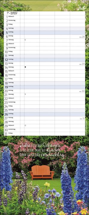 Produktbild Familienplaner mit Fotos und Zitaten 2026 (19 x 46 cm)