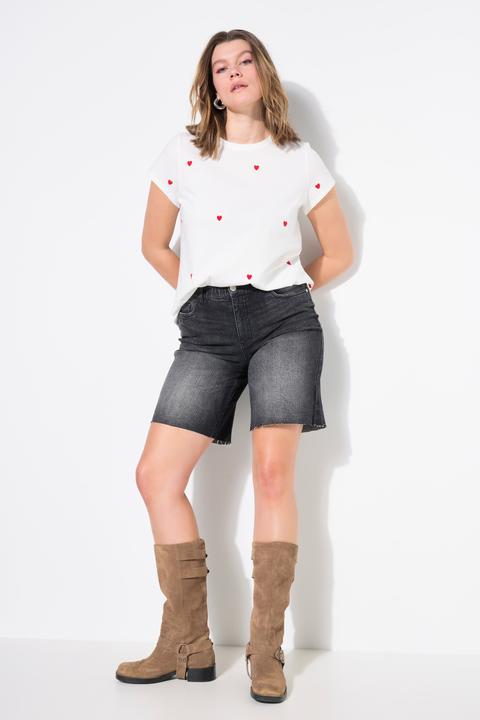 Immagine prodotto Studio Untold Bermuda di jeans con taglio della gamba ampio e orlo sfrangiato (58)