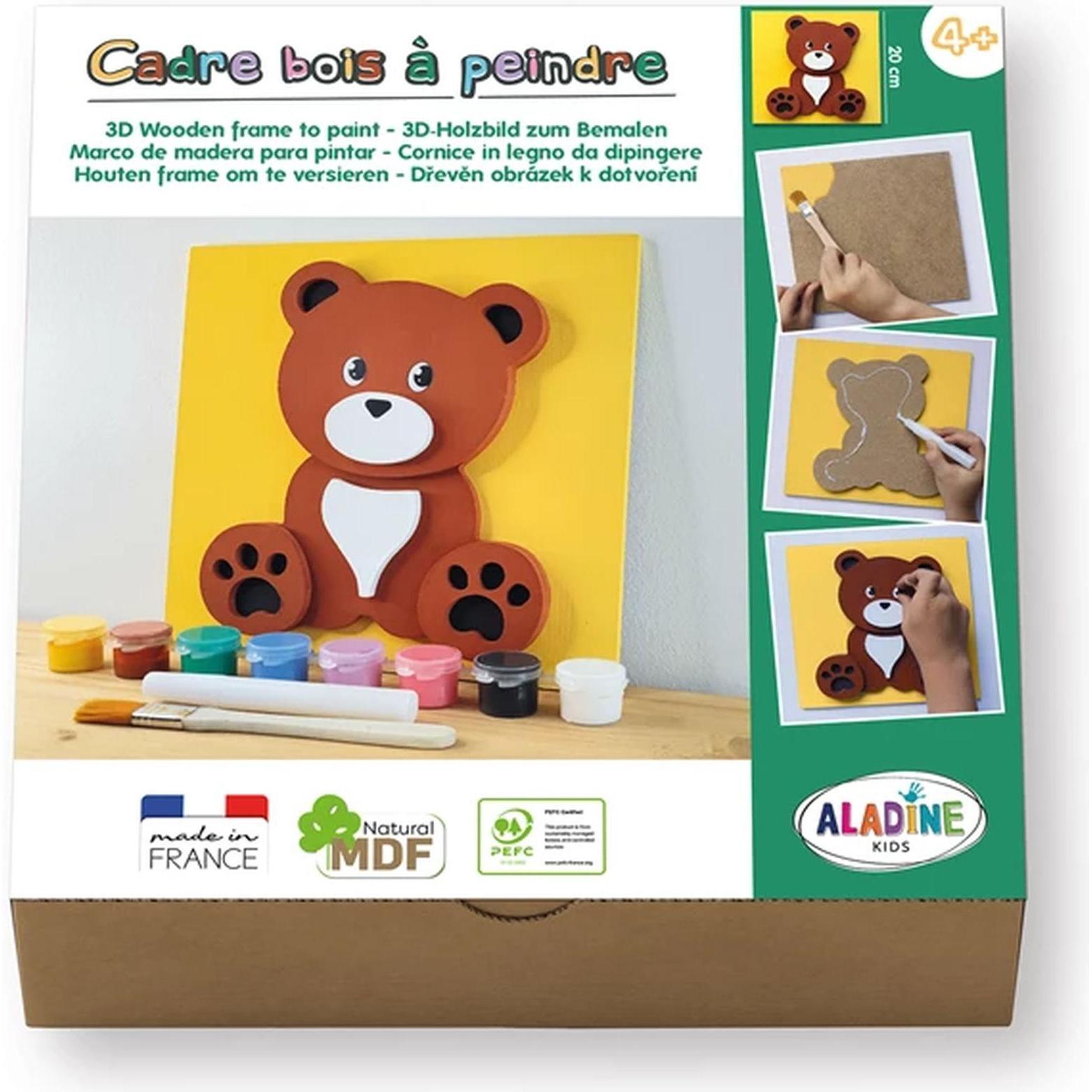 Aladine Quadro in legno 3D per dipingere l'orso