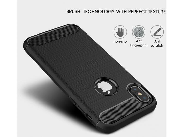 Actual product image Screenguard Apple iPhone XS Case Carbon Brushed Soft TPU (Apple iPhone XS)