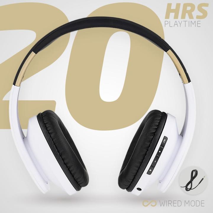 Produktbild PowerLocus Wireless Headphones P2 (black-white) (ANC, 20 h, Kabellos, Kabelgebunden)
