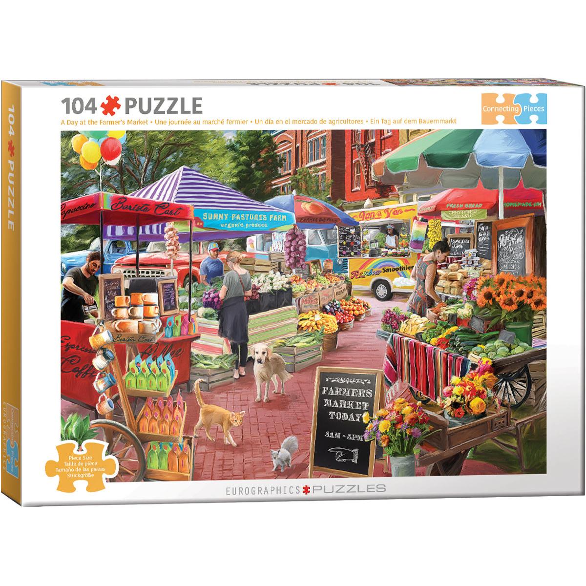 Eurographics Connecting Pieces 104 - A day at the Farmers Market by Marie August-Anderson (104 Teile)