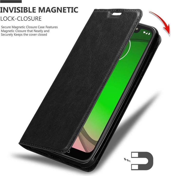 Actual product image Cadorabo Book Invisible Magnet Cover (Motorola Moto G7 Play)
