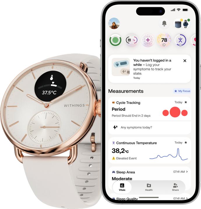 Produktbild Withings ScanWatch 2 (38 mm, nur WLAN)
