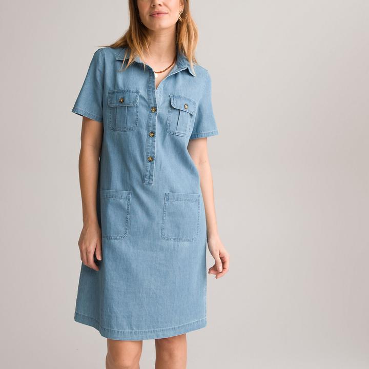 Image du produit Anne Weyburn Robe droite en jean à manches courtes (40)