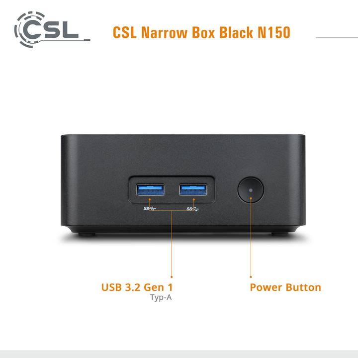 Produktbild CSL Narrow Box Black (Intel N100, 16 GB, 1000 GB, Intel UHD Graphics)