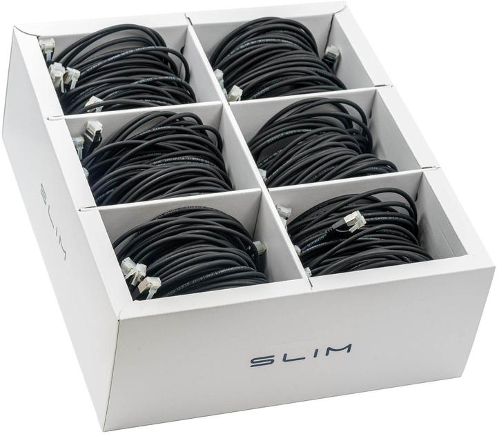 Produktbild SLIM Slimpatchkabel RJ-45, Cat 6A, U/FTP, 0.5 m, Schwarz, 90-Pack (U/FTP, CAT6a, 0.50 m)