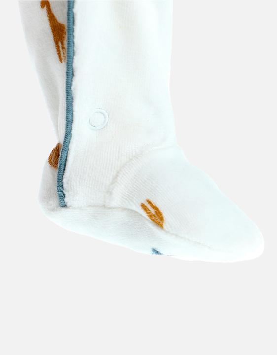 Actual product image Noukies Romper suit velour with animals white/blue size 74 (74)