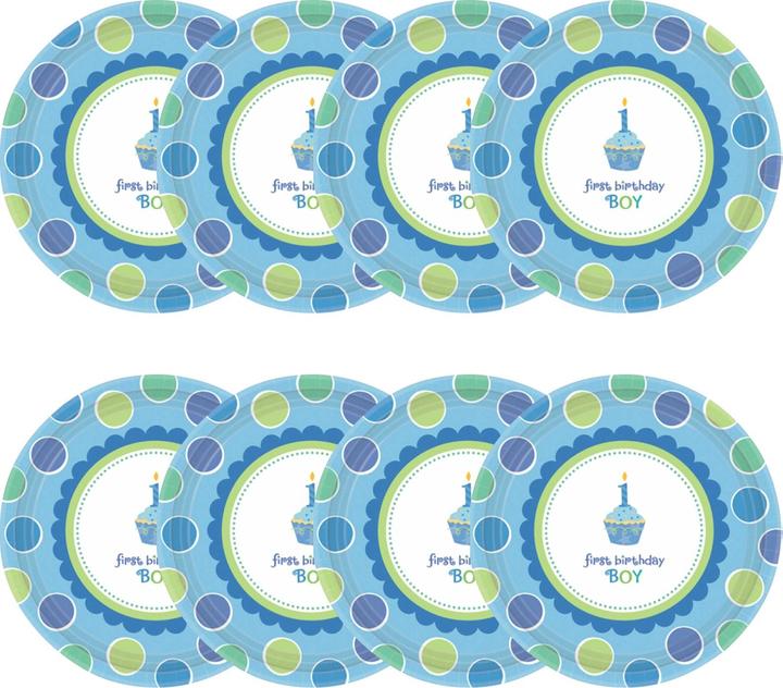 Produktbild Amscan PartyTeller First Birthday Boy Papier 8erPack