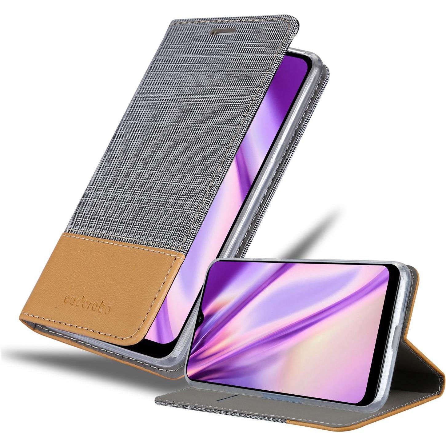 Cadorabo Jeans Optik (Samsung Galaxy A10s), Smartphone Hülle, Grau, Braun