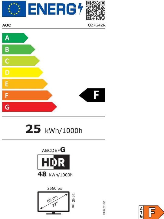 Energy Label AOC Q27G4ZR (2560 x 1440 pixels, 27")