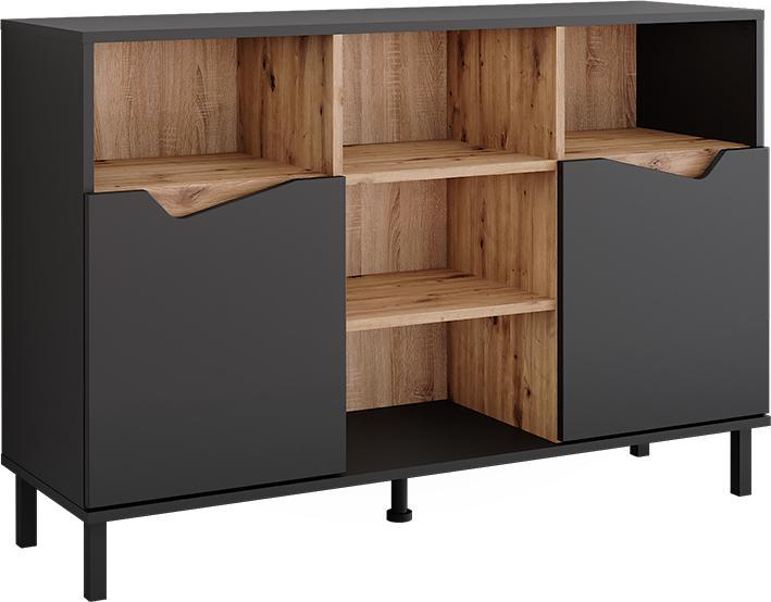 Image du produit Vicco Kommode Marelle, Anthrazit/Artisan, 120 x 81.3 cm mit 2 Türen (120 x 38 x 81.30 cm)