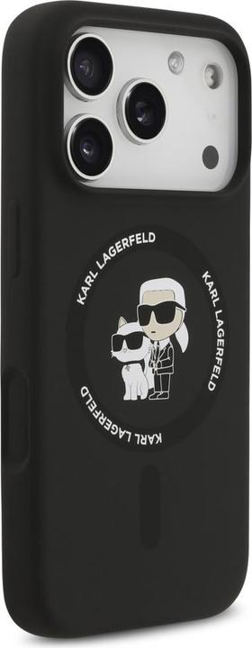 Actual product image Karl Lagerfeld - Silicone Ring MagSafe (KLHMP17XSCMKCRHK) - iPhone 17 Pro Max - Black Karl&Choupette (Apple iPhone 17 Pro Max)