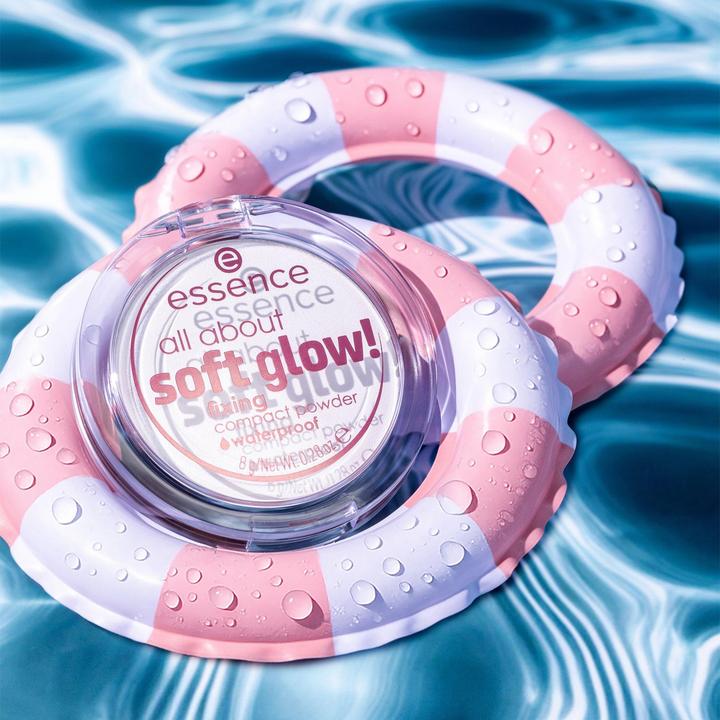Actual product image essence all about soft glow! fixing compact powder waterproof