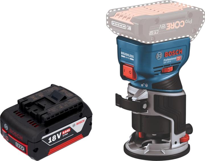 Produktbild Bosch Professional Bosch GKF 18V-8 Professional Akku Kantenfräse 18 V 8,0 mm Brushless + 1x Akku 5,0 Ah - ohne
