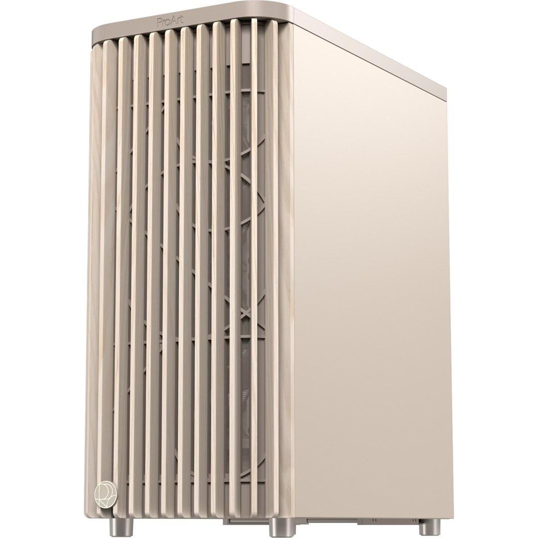 ASUS PROART PA401 WOOD TG PWM BEIGE Case (ATX), PC Gehäuse, Braun, Beige