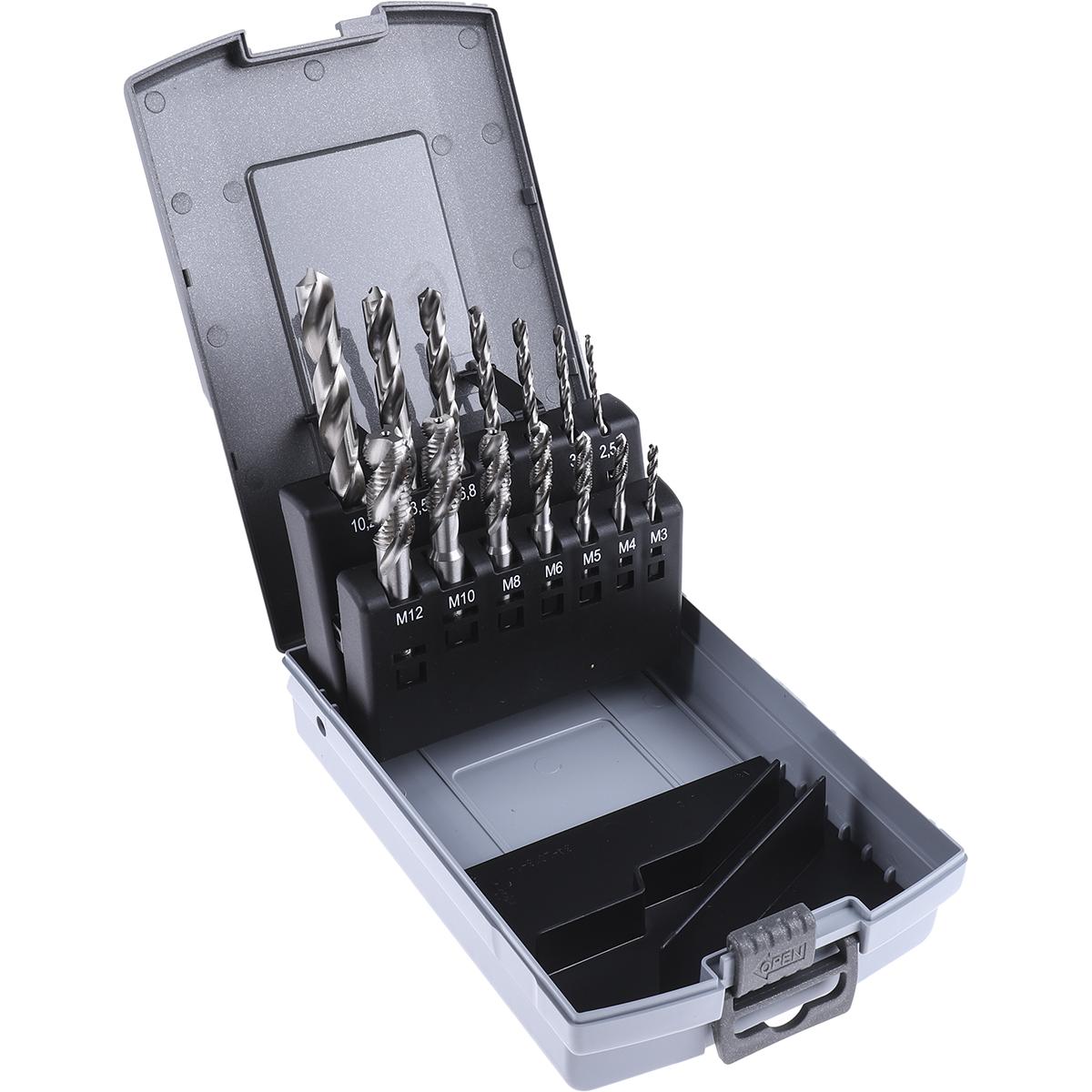 RS PRO, Maschi + Giramaschi, Spiral Flute Cobalt Tap ISO & Drill Set