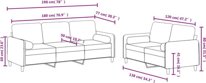 Produktbild vidaXL Harli (2-Sitzer, 3-Sitzer)