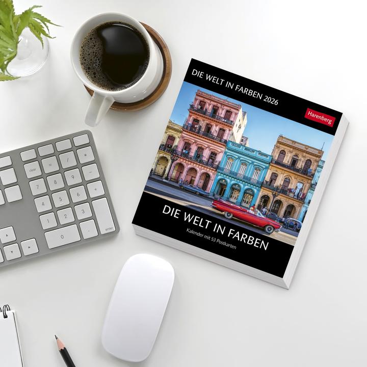 Image du produit Harenberg Die Welt in Farben Postkartenkalender 2026 - Kalender mit 53 Postkarten (Couverture rigide, Allemand)