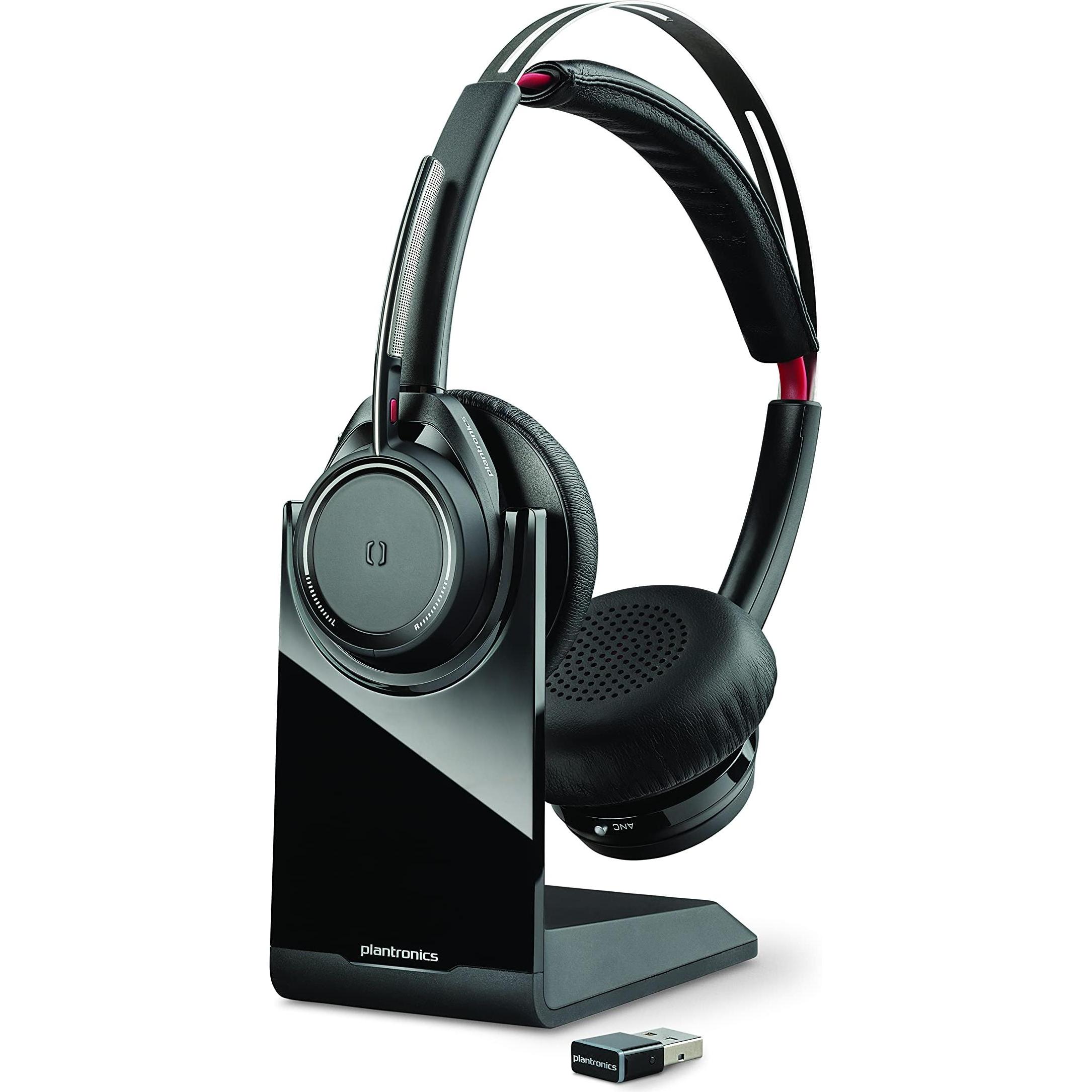 Thumbnail - Poly Voyager Focus UC (Kabellos, USB-A), Office Headset, Schwarz