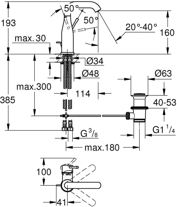 Produktbild Grohe Essence Einhand-Waschtischbatterie M-Size