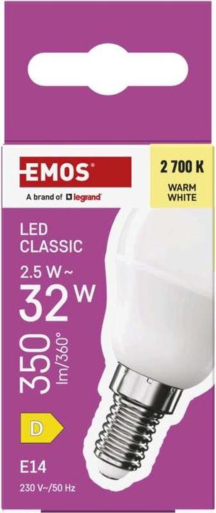 Actual product image Emos LED lamp Classic Mini Globe / E14 / 2.5 W (32 W) / 350 lm / Warm white (E14, 2.50 W, 350 lm, 1 x, D)